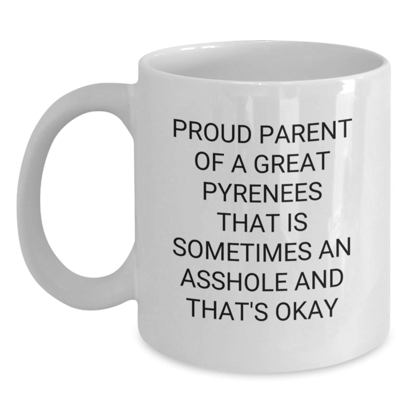 Funny Great Pyrenees Dog Gifts from Friends, Family, or Coworkers for Graduation Unique - Proud Parent Quote on White Coffee Mug - Main