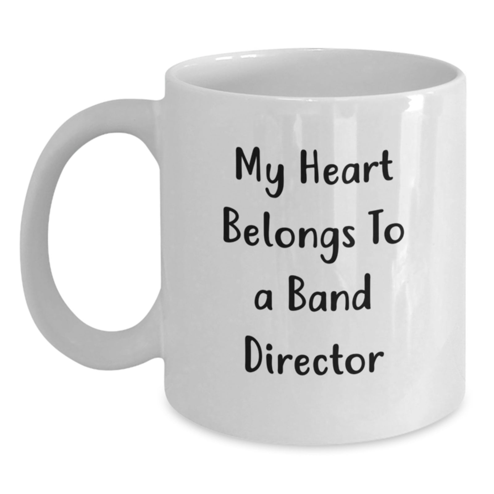 Funny Band Director White Coffee Mugs Gifts from Friends, Christmas Unique Gifts for Band Director, Heart Belongs to a Band Director Quote - Main