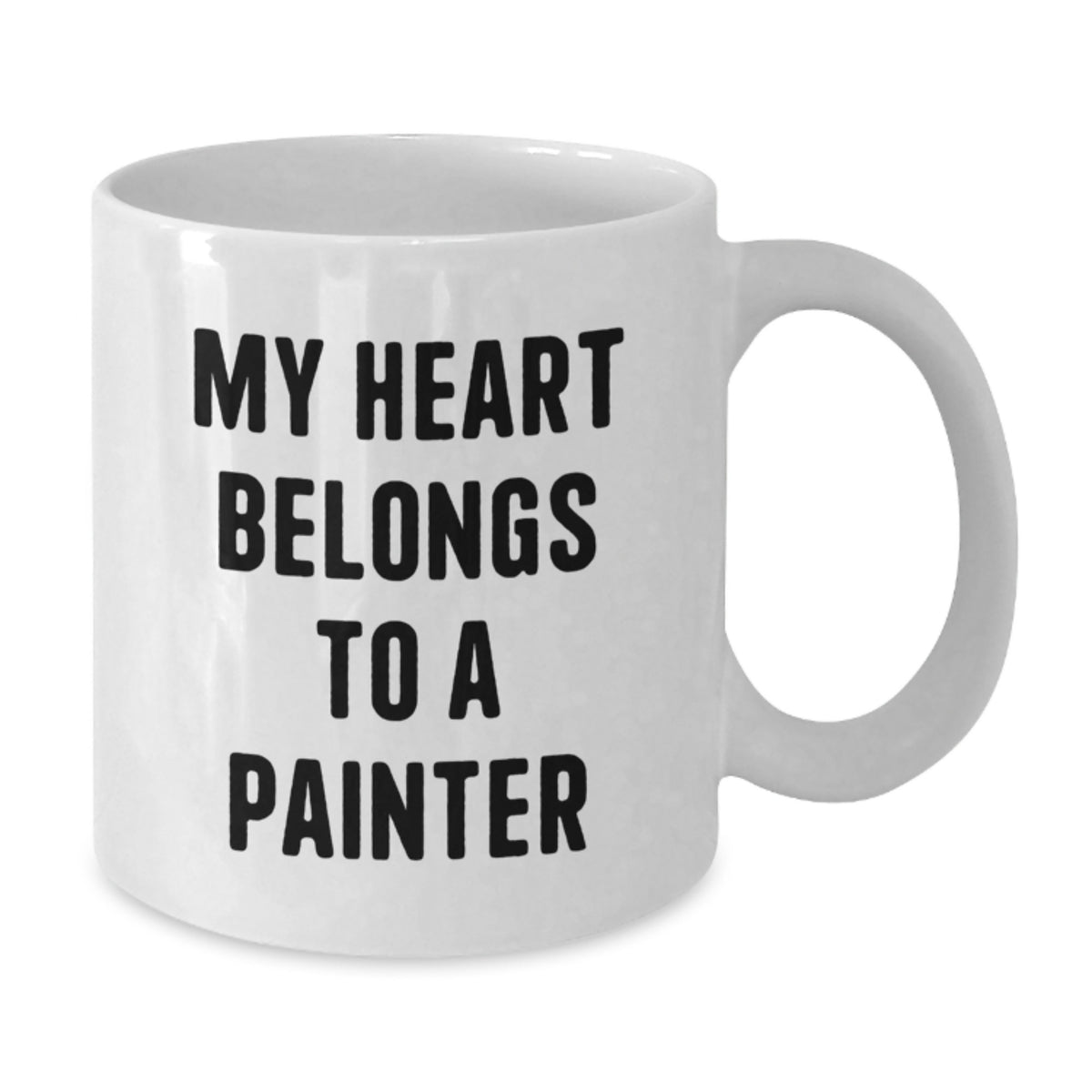 Funny Painter Gifts For Men White Coffee Mug 'My Heart Belongs To A Painter' Birthday Unique - Additional