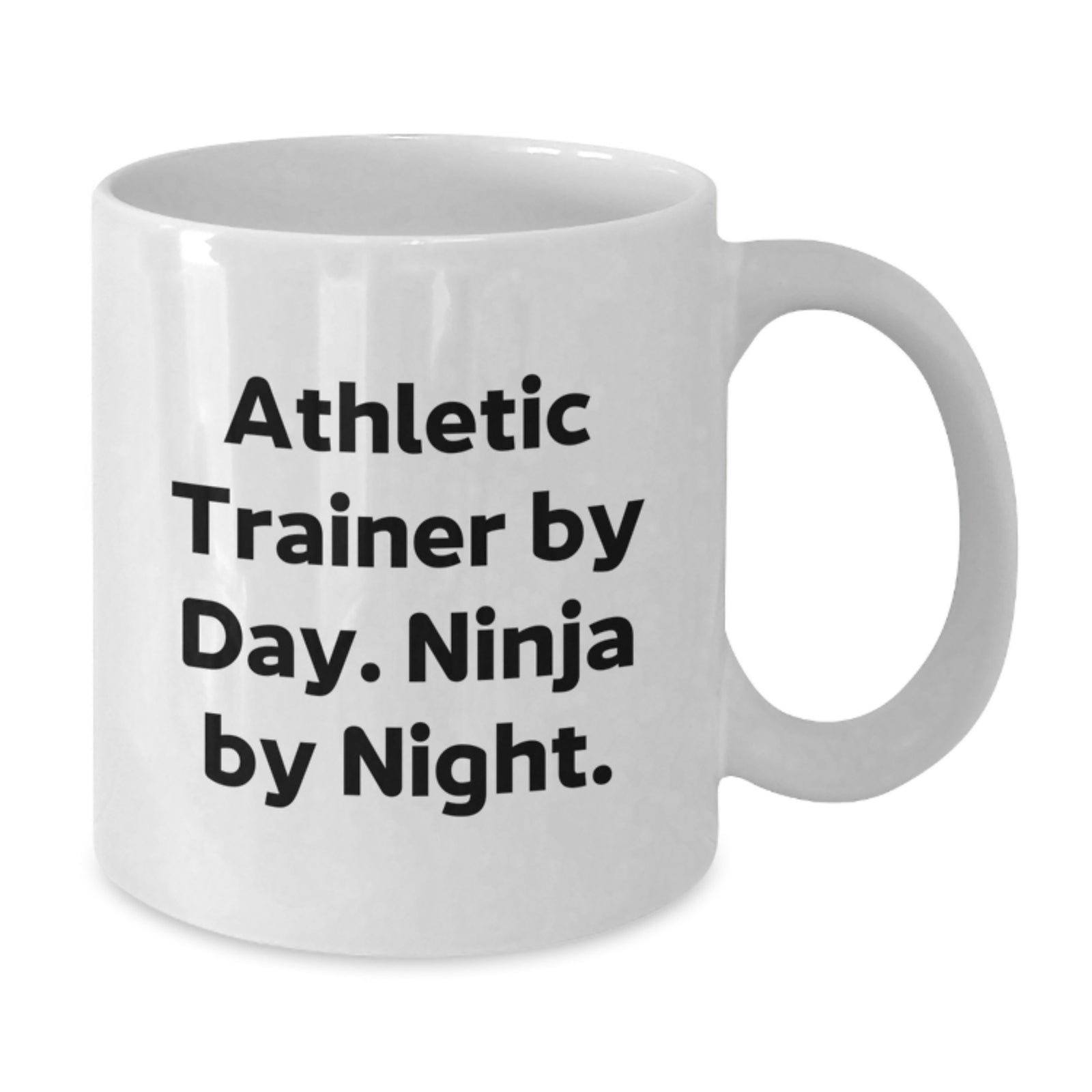 Funny Gifts from Family or Friends for Athletic Trainer, White Coffee Mug, Athletic Trainer By Day Ninja By Night Quote, Graduation Unique Present - Additional