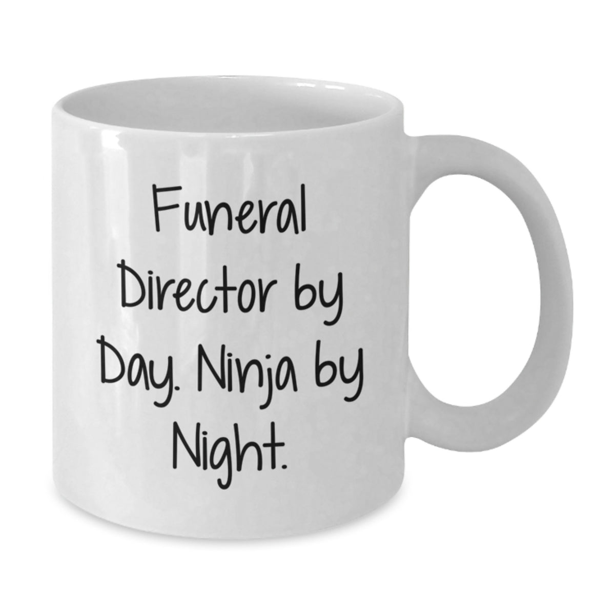 Funeral Director Gifts from Friends - Christmas Unique White Coffee Mugs, 'Funeral Director By Day. Ninja By Night.' - Additional