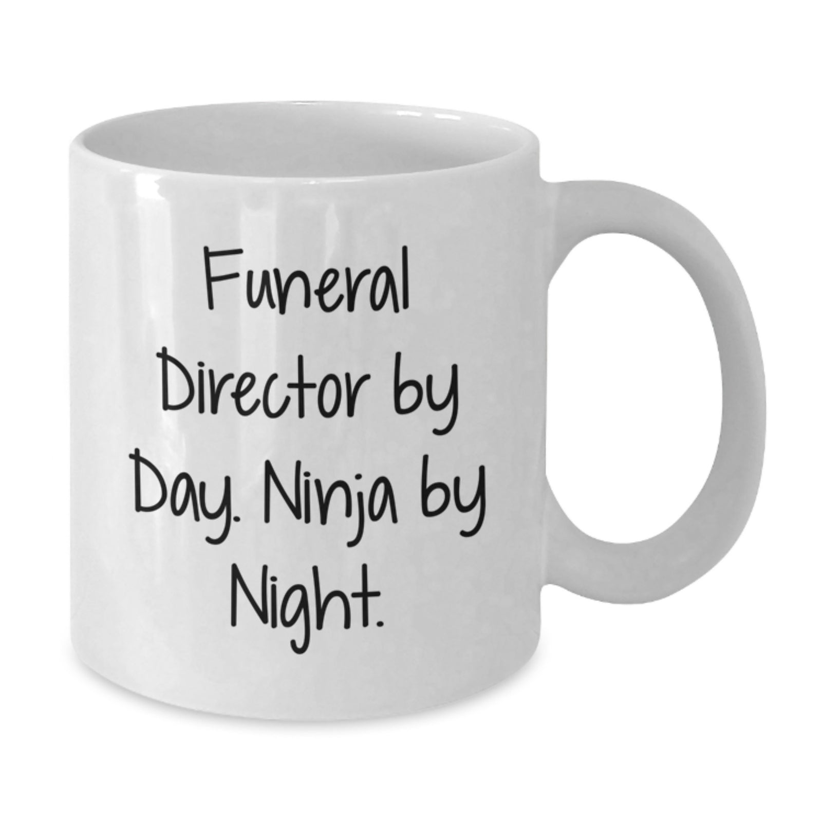 Funeral Director Gifts from Friends - Christmas Unique White Coffee Mugs, 'Funeral Director By Day. Ninja By Night.' - Additional