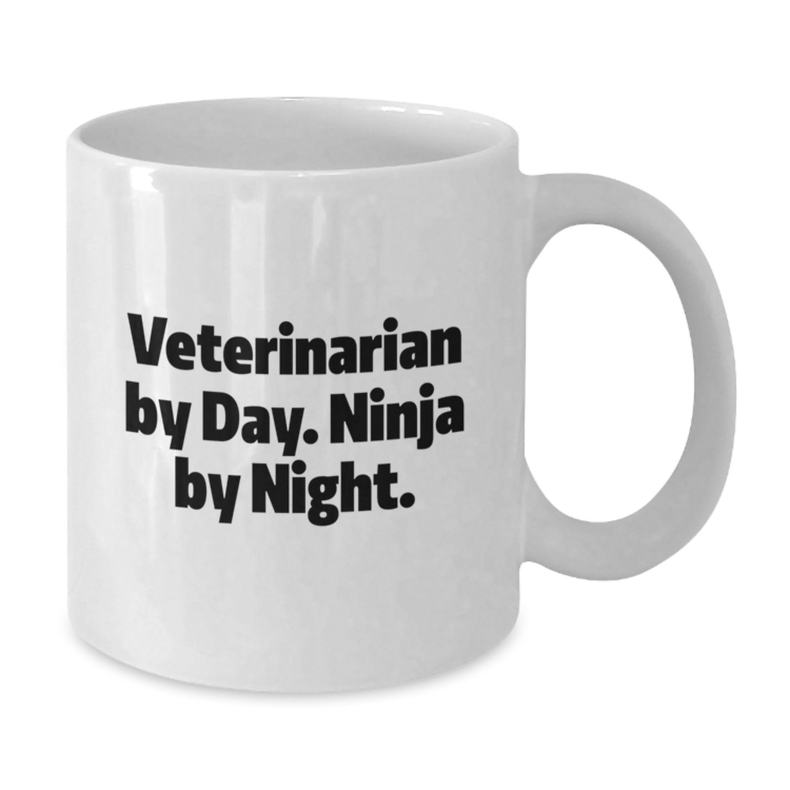 Funny Veterinarian Gifts for Him, White Coffee Mug, 'Veterinarian By Day. Ninja By Night.' - Gifts from Men to Coworkers - Additional