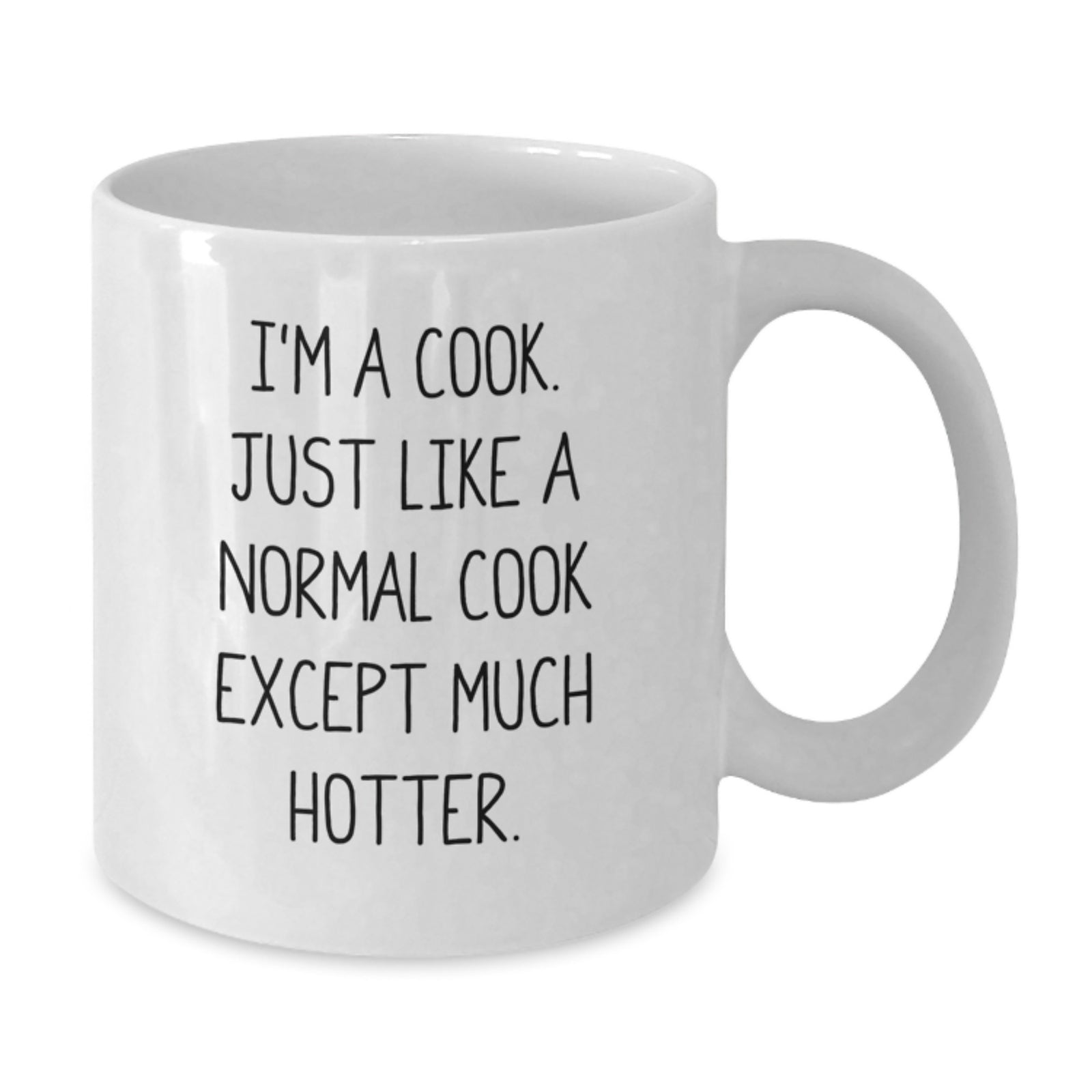 Funny White Coffee Mug Gifts for Cooks on Christmas - 'I'm A Cook. Just Like A Normal Cook Except Much Hotter.' - Additional