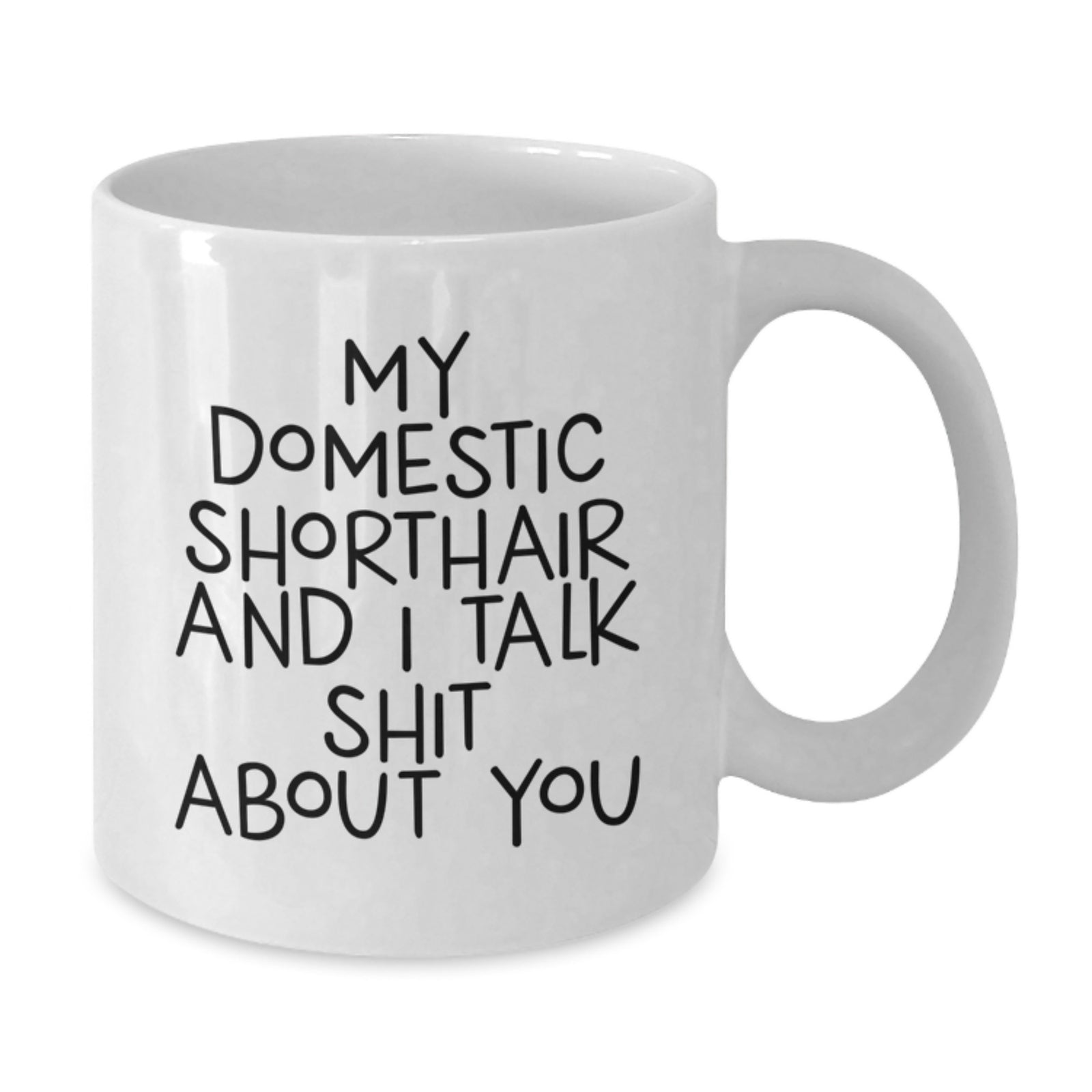 Domestic Shorthair Cat Lover's Funny White Coffee Mug Gifts from Friends and Family on Valentine's - Additional