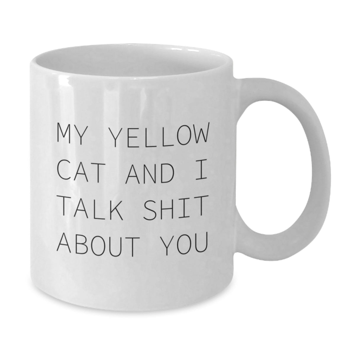 Funny Yellow Cat Gifts for Graduation, Unique White Coffee Mug with 'My Yellow Cat And I Talk Shit About You' Quote, Gifts from Friends or Family - Additional