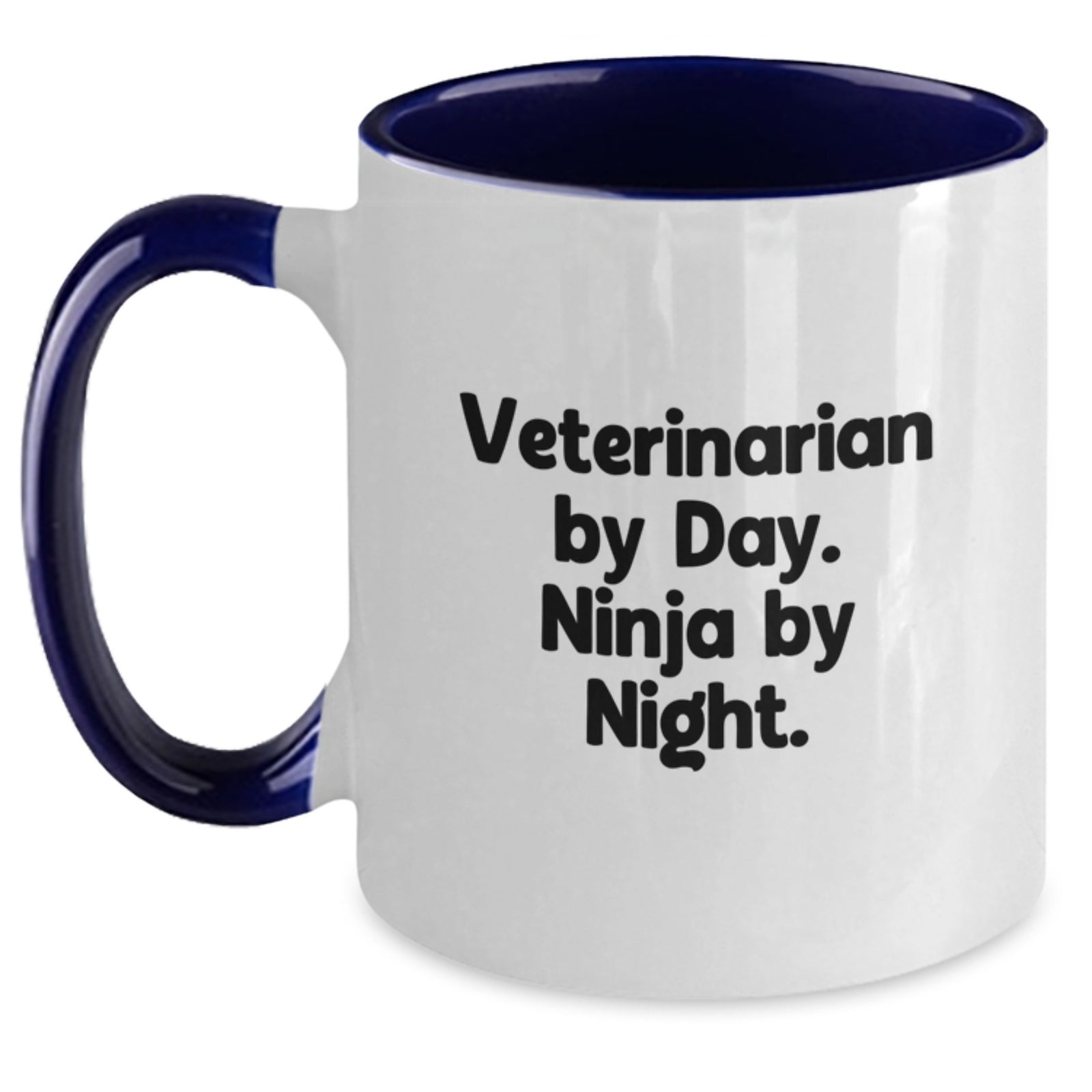 Funny Veterinarian Gifts for Men, Women, Friends, Coworkers, Family from Veterinarian By Day. Ninja By Night. Two Tone Coffee Mug, Graduation Unique Gifts - Main