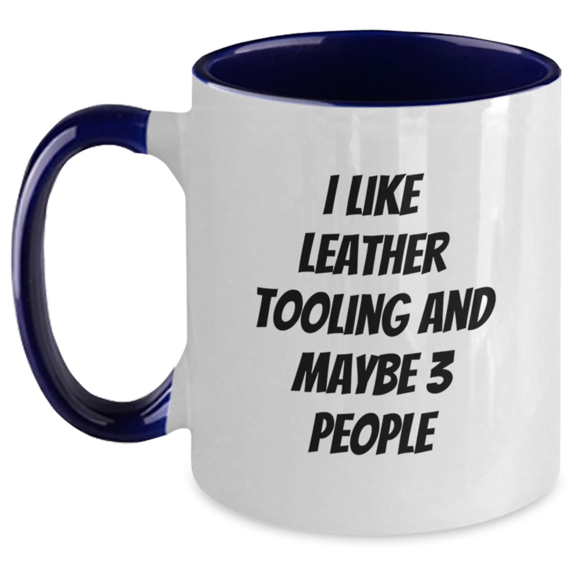 Funny Leather Tooling Quote Gifts from Men for Women Valentine's Unique Two Tone Coffee Mug, Black and White - Main