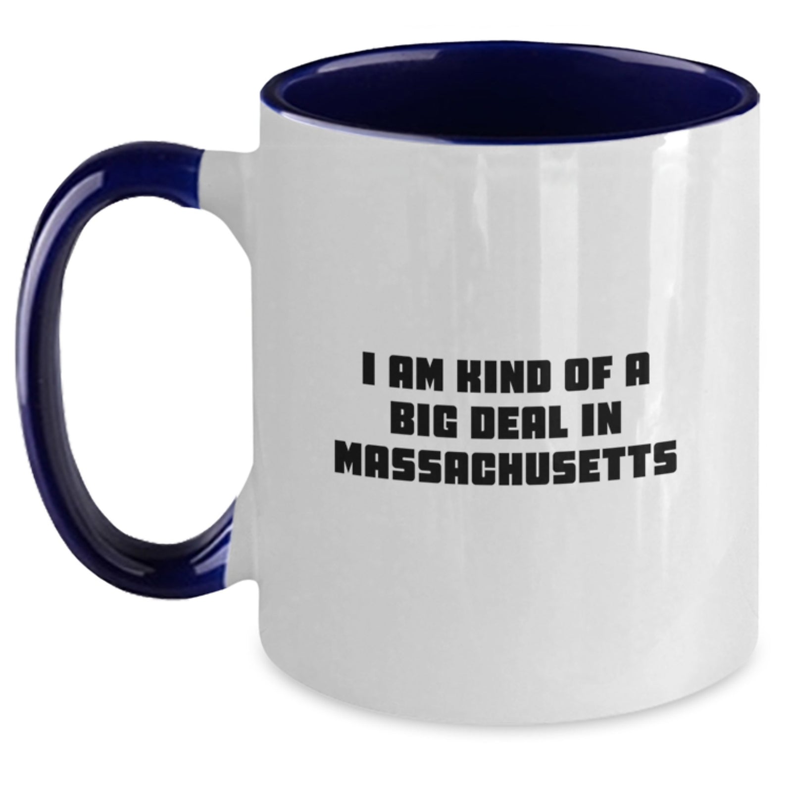 Funny Massachusetts Two Tone Coffee Mug Gifts from Men to Women in Black and White, Red and White, Navy and White, Pink and White for Christmas - Main