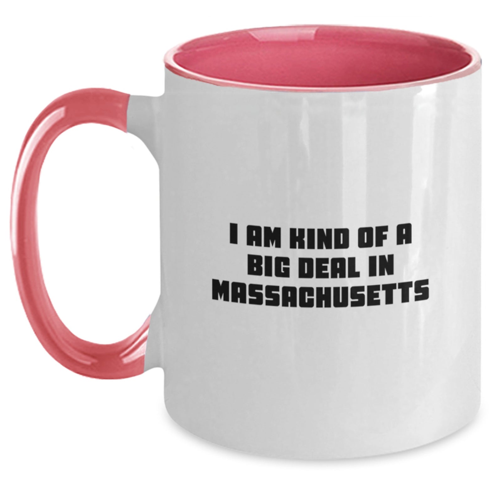 Funny Massachusetts Two Tone Coffee Mug Gifts from Men to Women in Black and White, Red and White, Navy and White, Pink and White for Christmas - Main