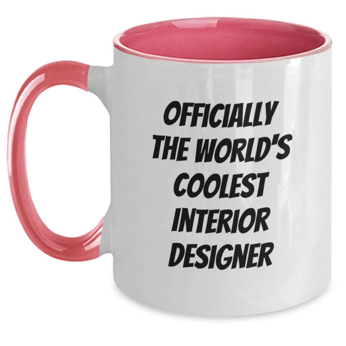 Funny Gift Ideas for Interior Designer Friends from Men - Officially 'The World's Coolest Interior Designer' Two Tone Coffee Mug - Main