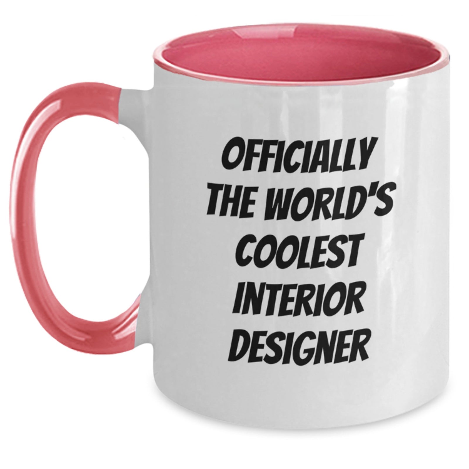 Funny Gift Ideas for Interior Designer Friends from Men - Officially 'The World's Coolest Interior Designer' Two Tone Coffee Mug - Main