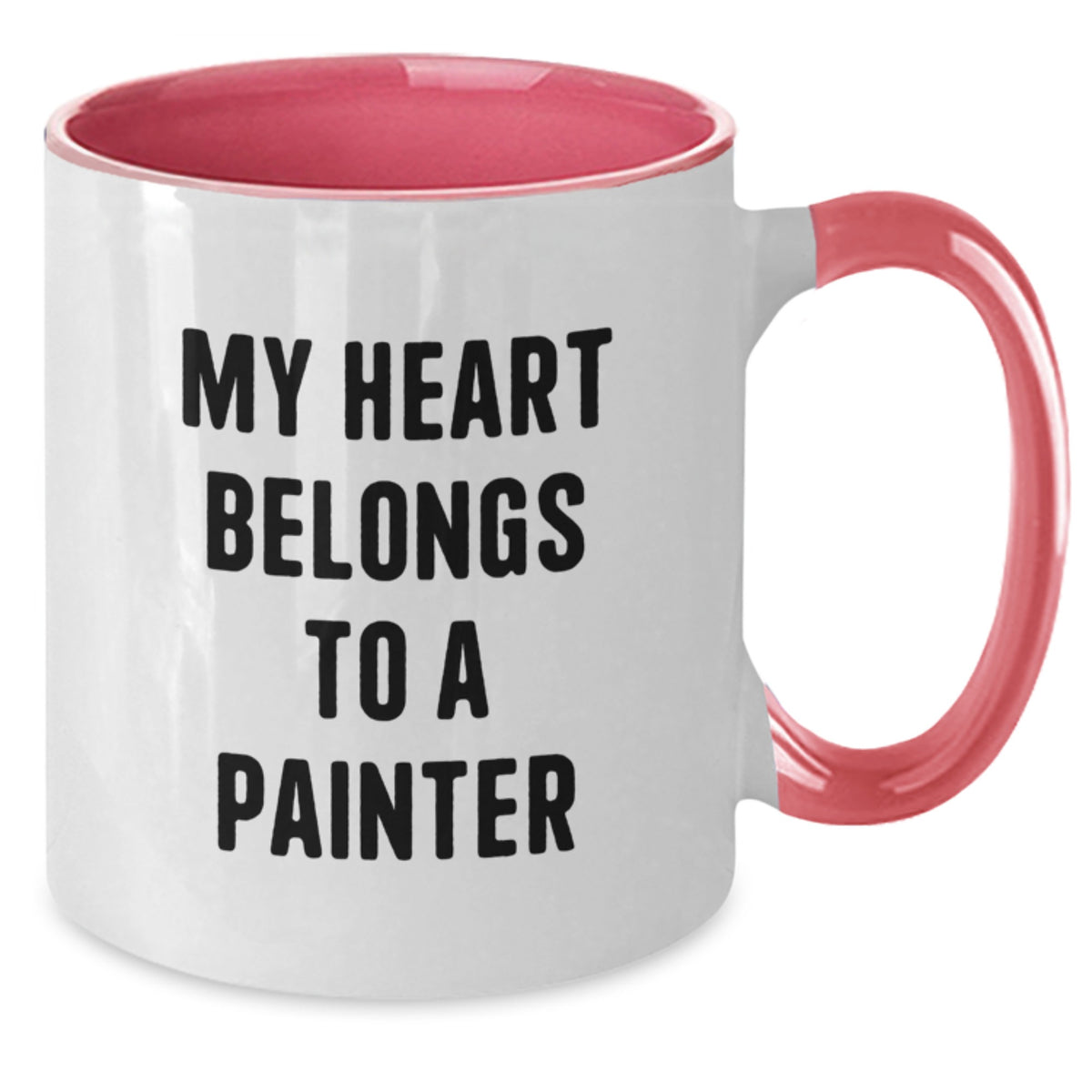 Funny Gifts from Painter Lover, Birthday Unique Gifts for Painter Men, Two Tone Coffee Mug, My Heart Belongs To A Painter - Additional