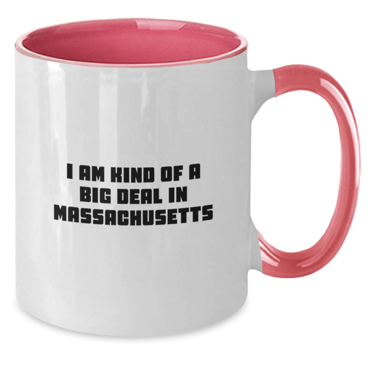 Funny Massachusetts Two Tone Coffee Mug Gifts from Men to Women in Black and White, Red and White, Navy and White, Pink and White for Christmas - Additional