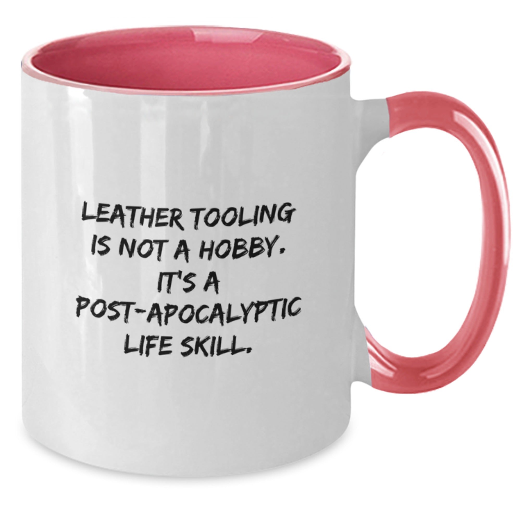 Funny Leather Tooling Gifts for Men - Two Tone Coffee Mug, Black and White, Navy and White, Pink and White Options, Gifts from Friends to Family - Additional
