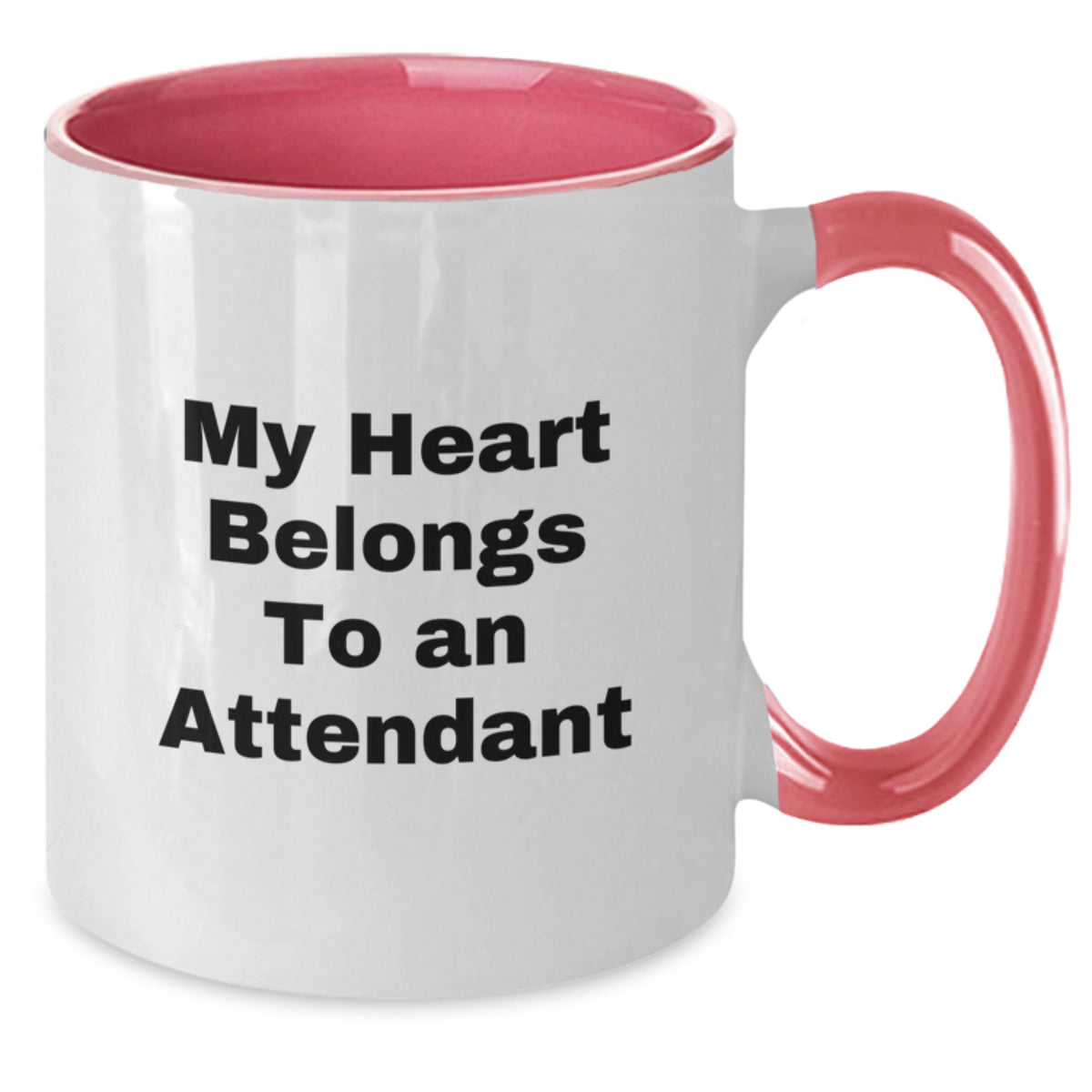 Funny Attendant Gifts for Attendant, Gifts from Friends and Family, Two Tone Coffee Mug 'My Heart Belongs To An Attendant' Birthday Unique Gifts - Additional
