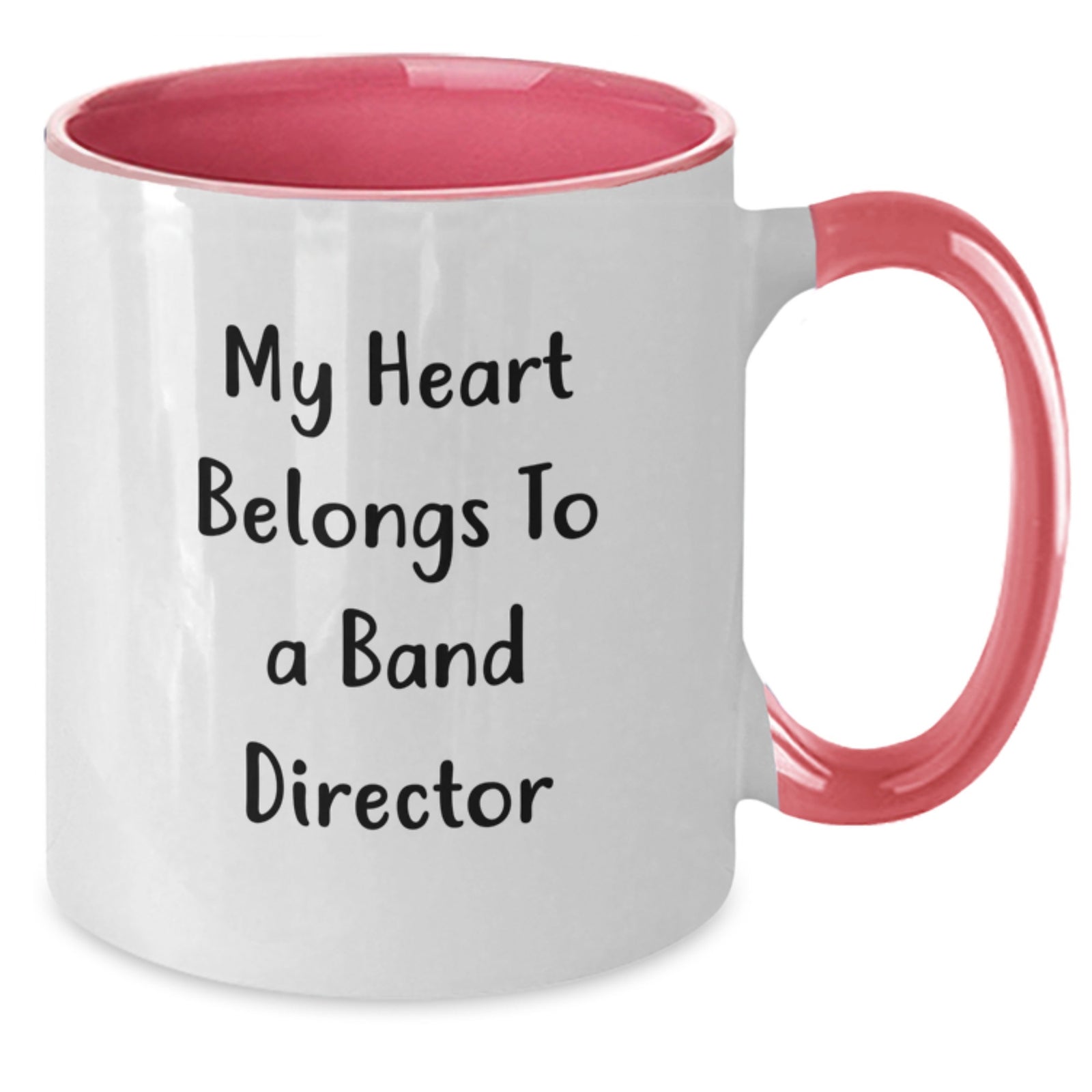 Funny Band Director Gifts from Friends for Men Women Coworkers Two Tone Coffee Mugs My 'Heart Belongs To A Band Director' - Additional