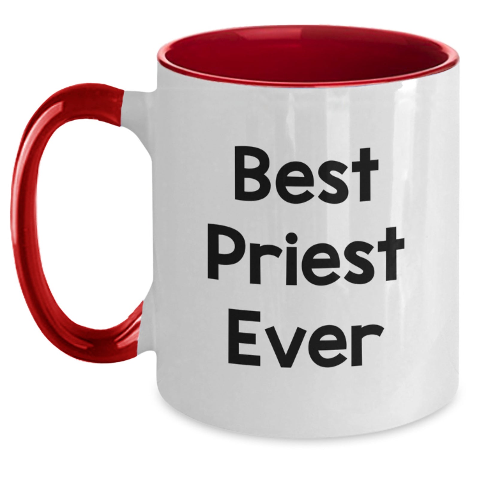 Funny Priest Gifts for Men, Best Priest Ever Coffee Mug, Two Tone Christmas Unique Gift - Main