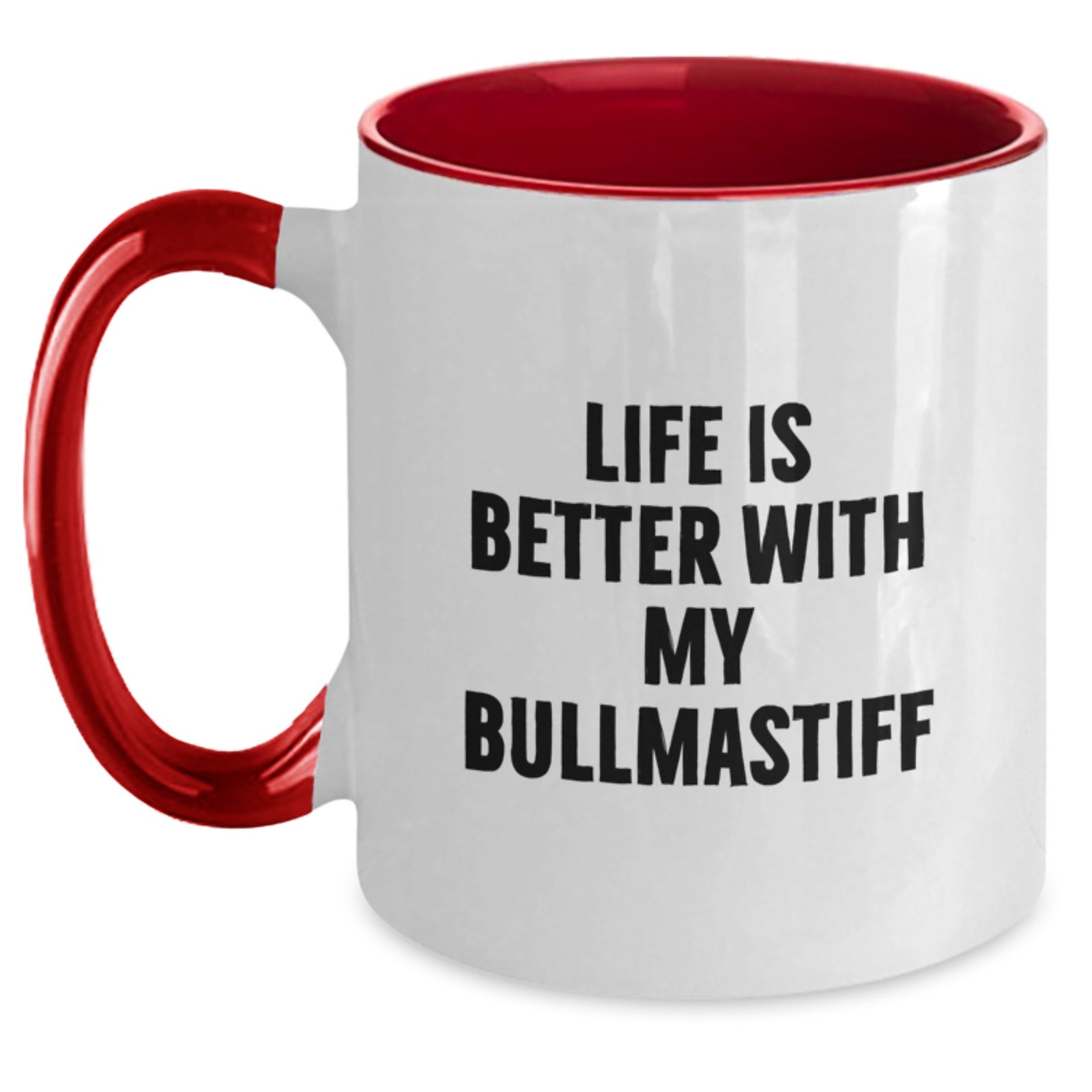 Funny Bullmastiff Dog Gifts from Friends for Men - Life Is Better With My Bullmastiff Two Tone Coffee Mug - Birthday Unique Gifts - Main