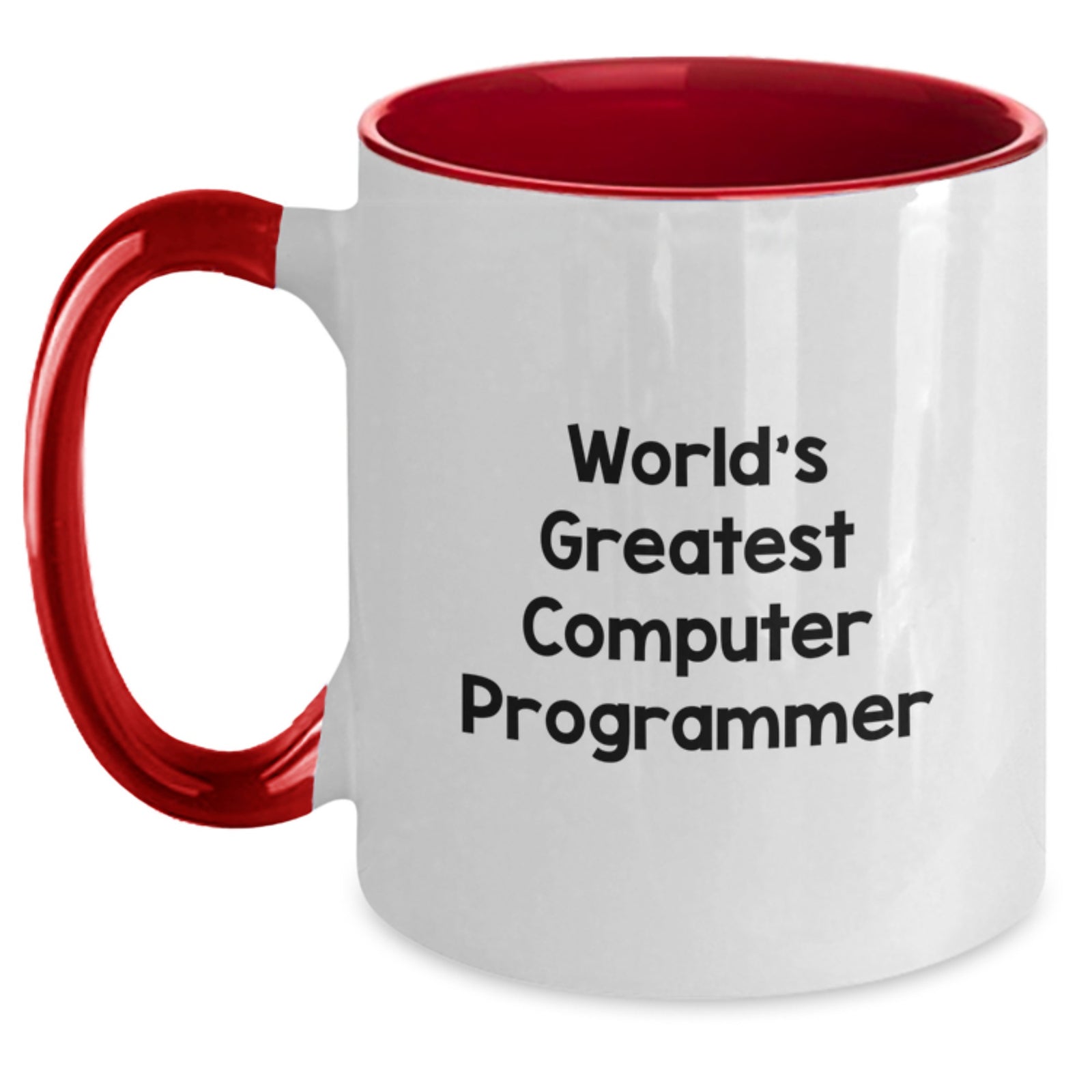 Funny Computer Programmer Gifts for Men, Two Tone Coffee Mug with 'World's Greatest Computer Programmer' Quote, Birthday Unique Gifts from Friends - Main