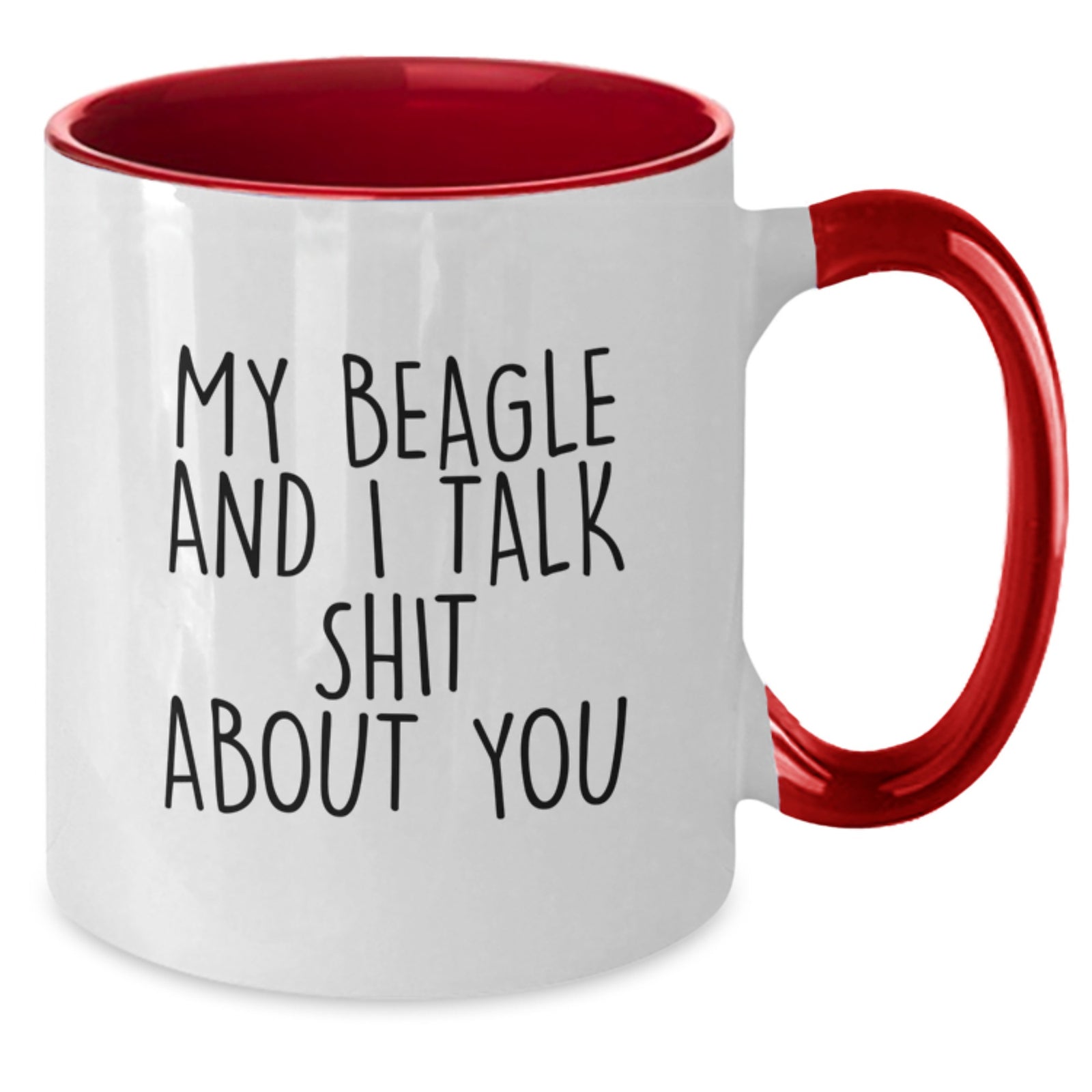 Beagle Dog Lover Gifts from Friends and Family for Graduation Unique Two Tone Coffee Mug with Funny Quote - Black and White, Red and White, Navy and White, Pink and White - Additional