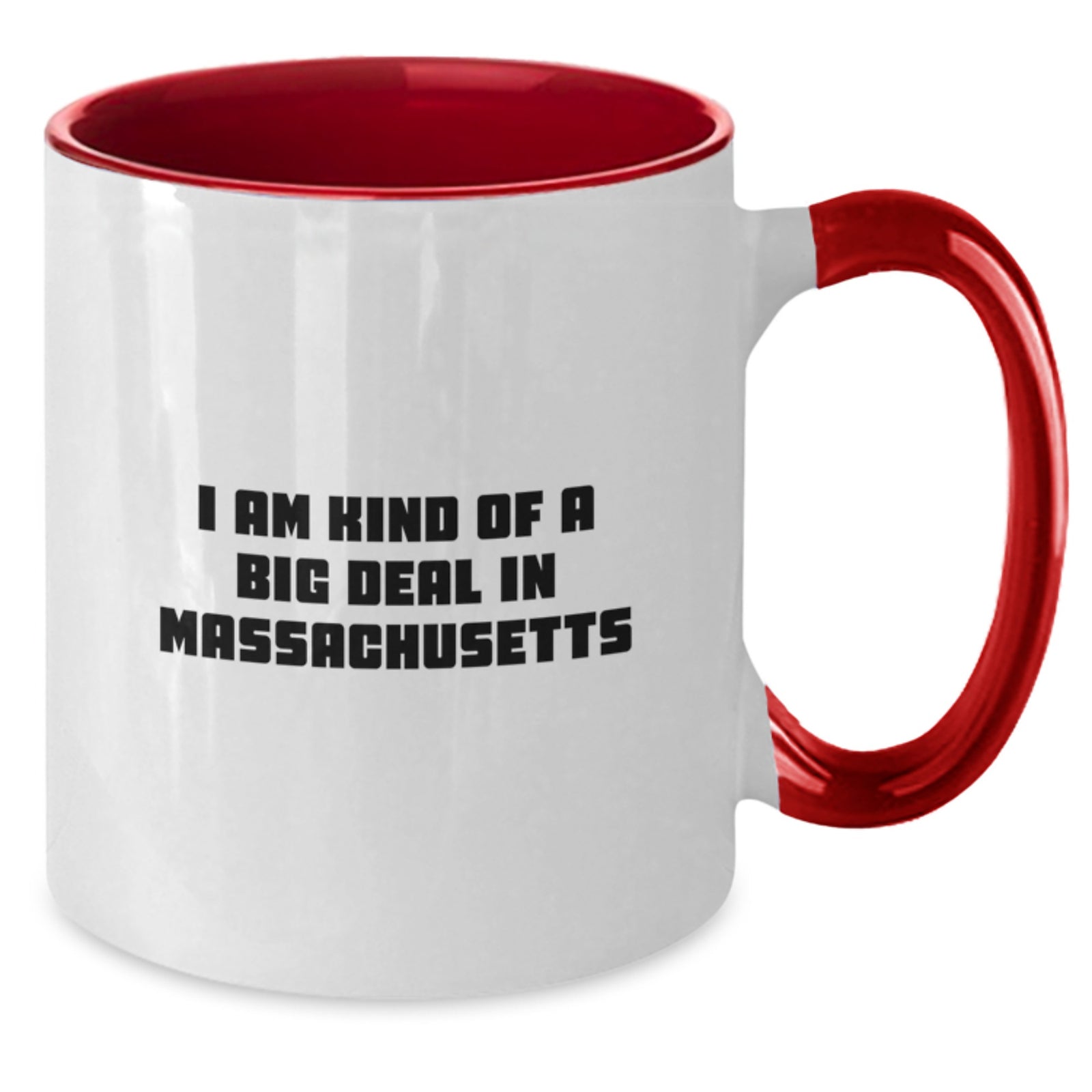 Funny Massachusetts Two Tone Coffee Mug Gifts from Men to Women in Black and White, Red and White, Navy and White, Pink and White for Christmas - Additional
