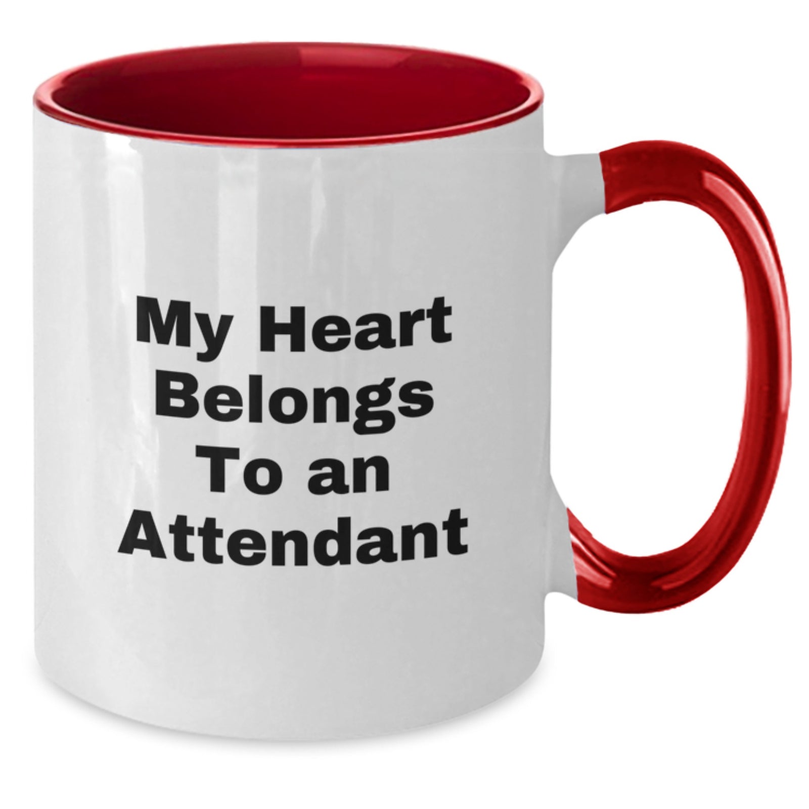 Funny Attendant Gifts for Attendant, Gifts from Friends and Family, Two Tone Coffee Mug 'My Heart Belongs To An Attendant' Birthday Unique Gifts - Additional