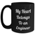 Funny Engineer Gifts, My Heart Belongs To An Engineer Black Coffee Mug, Unique Father's Day Unique Gifts for Men from Family - Main