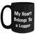 Funny Logger Gifts, 'My Heart Belongs To A Logger' Black Coffee Mug for Logger Lovers, Gifts from Friends to Logger, Unique Father's Day Unique Gifts - Main