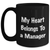 Funny Quote Manager Black Coffee Mugs Gifts for Her from Family, Unique Mom's Day Present, 'My Heart Belongs To A Manager' Mug - Main