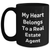 Funny Real Estate Agent Gifts from Friends and Family - My Heart Belongs To A Real Estate Agent Black Coffee Mug for Him or Her - Unique Father's Day Unique Gifts for Real Estate Agents - Main