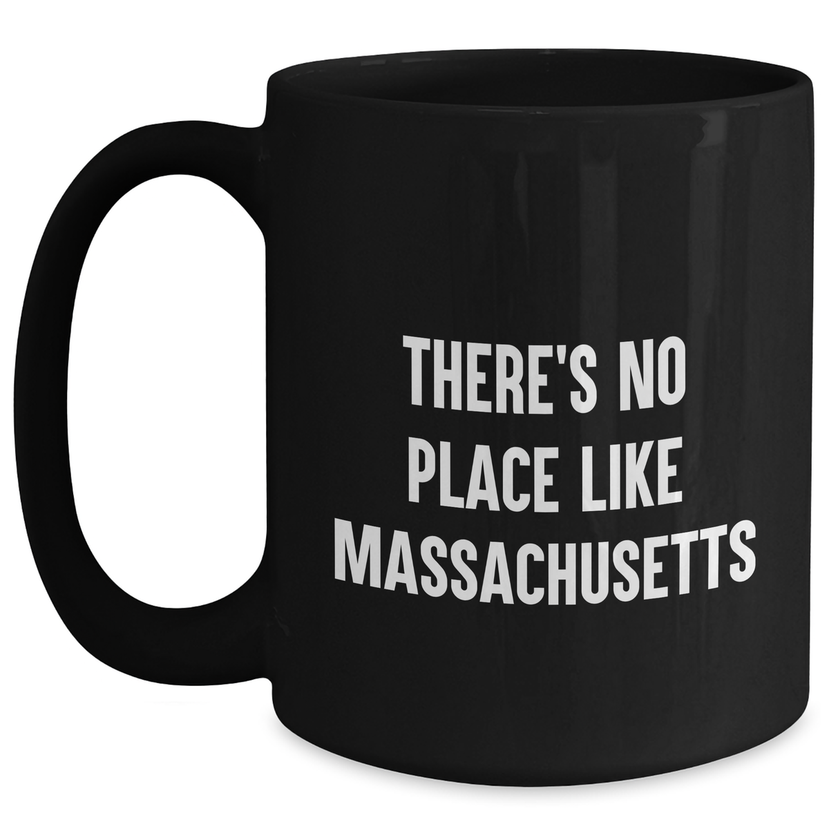 Massachusetts Gifts for Men from Massachusetts, Inspirational Quote Funny Black Coffee Mug, 11oz or 15oz, Microwave and Dishwasher Safe - Main