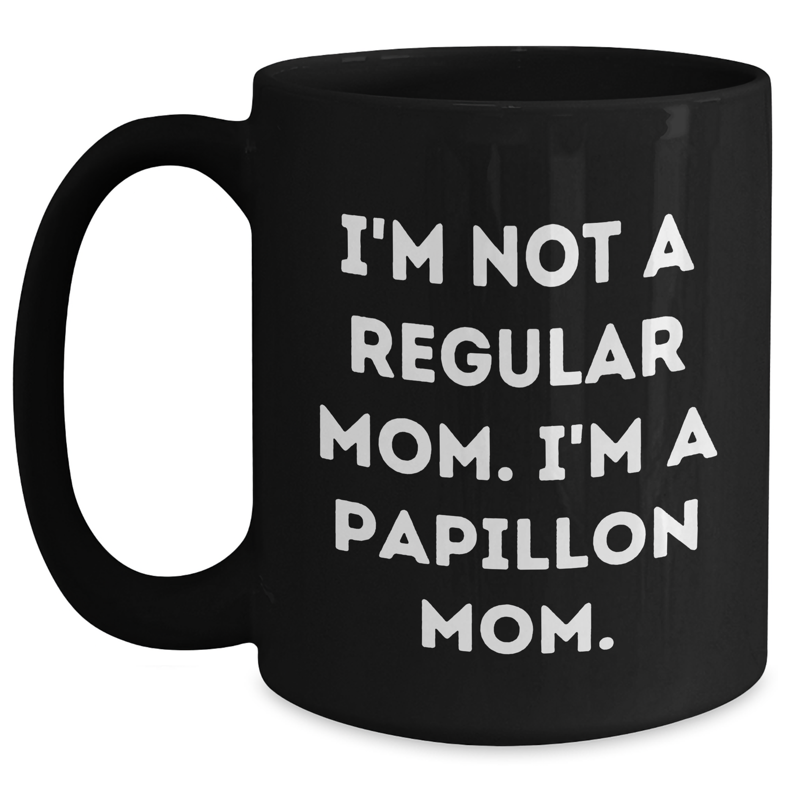 Funny Papillon Dog Mom Gifts for Men from Dad's Papillon Proud, Black Coffee Mug - Main