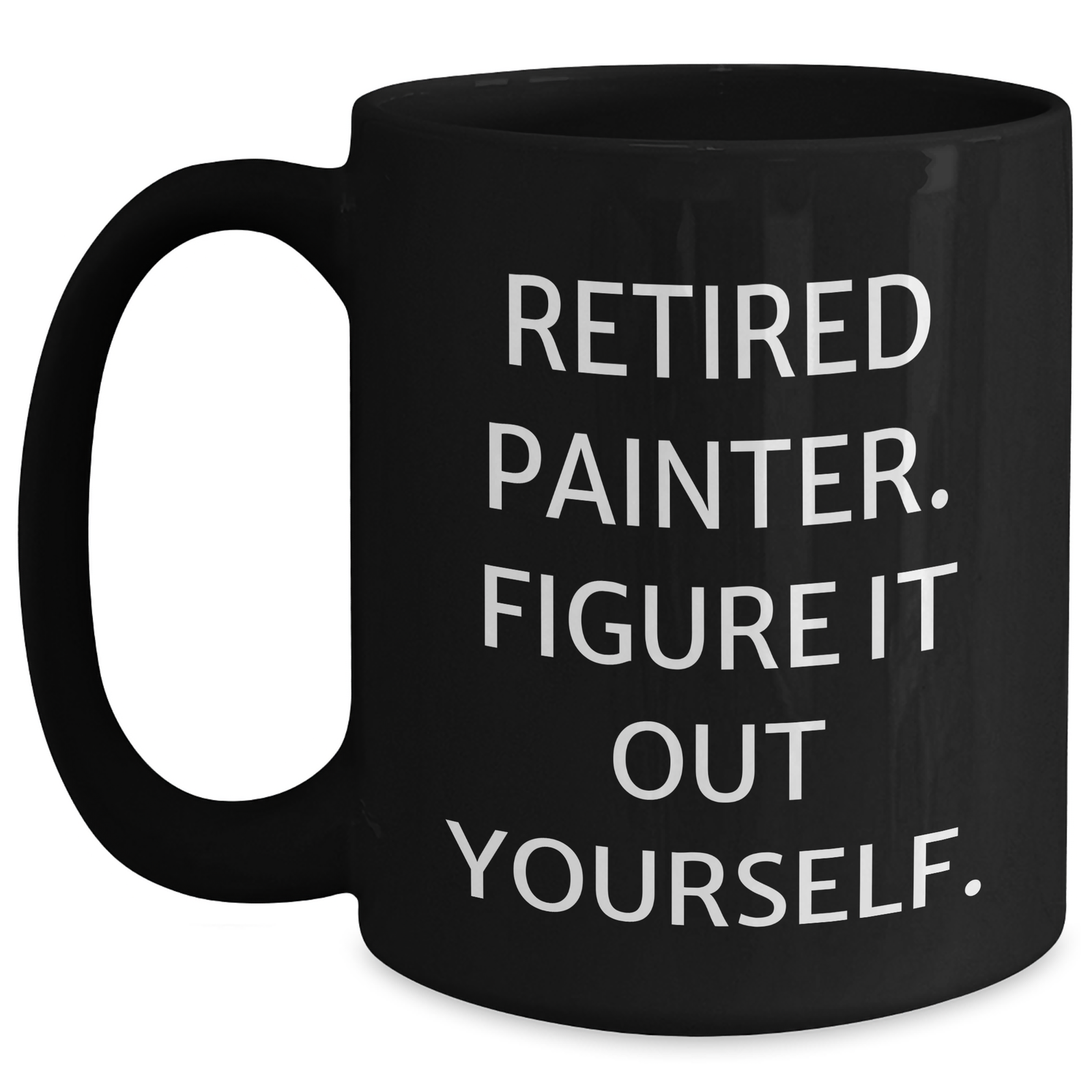 Funny Painter Quote Black Coffee Mug, Gifts from Men to Painter, Unique Father's Day Unique Gifts, 'Retired Painter. Figure It Out Yourself.' - Main