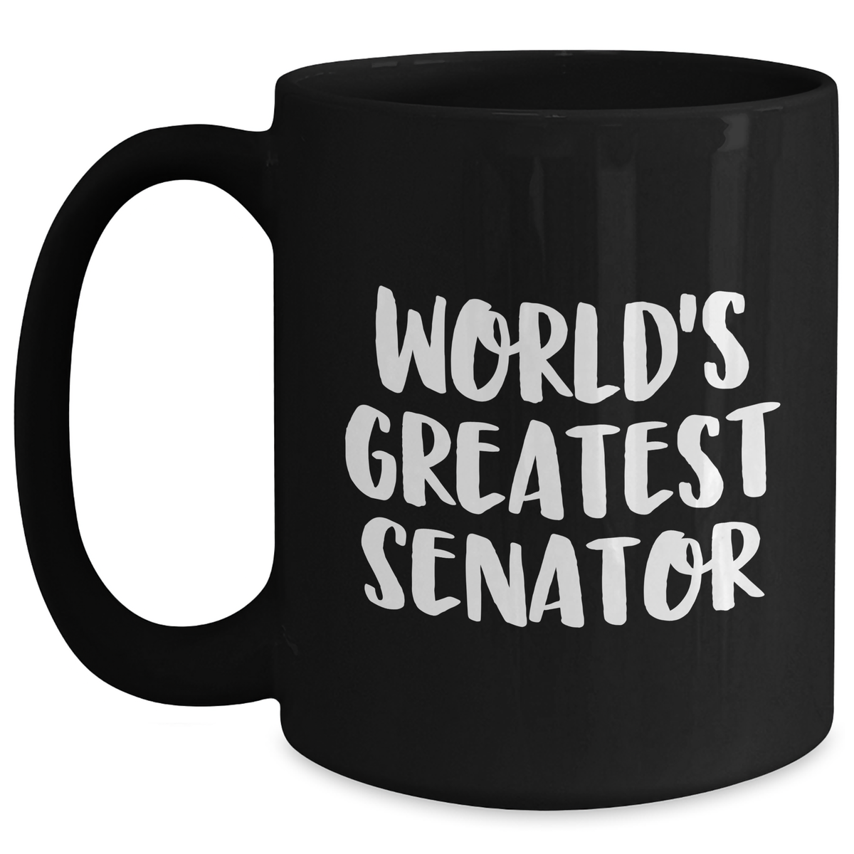 Senator Gifts for Her - Funny 'World's Greatest Senator' Quote Black Coffee Mug, Microwave and Dishwasher Safe, Perfect for Mother's Day - Main