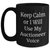 Auctioneer Humor Black Coffee Mug, Keep Calm Or I Will Use My Auctioneer Voice, Gifts for Auctioneer Women, Unique Mother's Day Unique Gifts from Daughter - Main