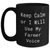 Farmer Gifts from Men - Keep Calm Or I Will Use My Farmer Voice Black Coffee Mug for Mother's Day, Funny Farming Humor, Unique Gift for Farmer Friends, Family, Coworkers - Main