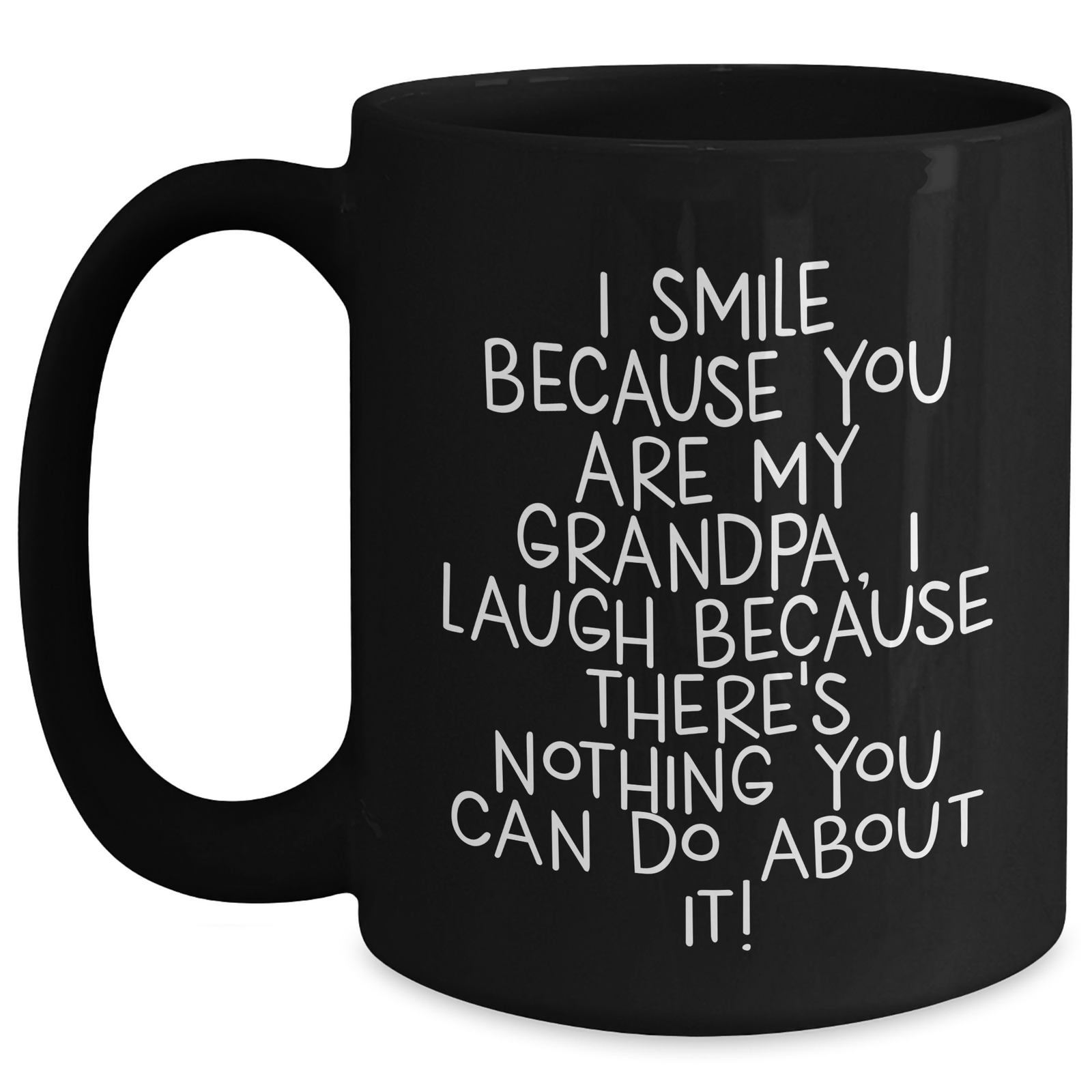 Funny Grandpa Gifts - I Smile Because You Are My Grandpa, Gifts from Family for Grandpa, Black Coffee Mug - Main