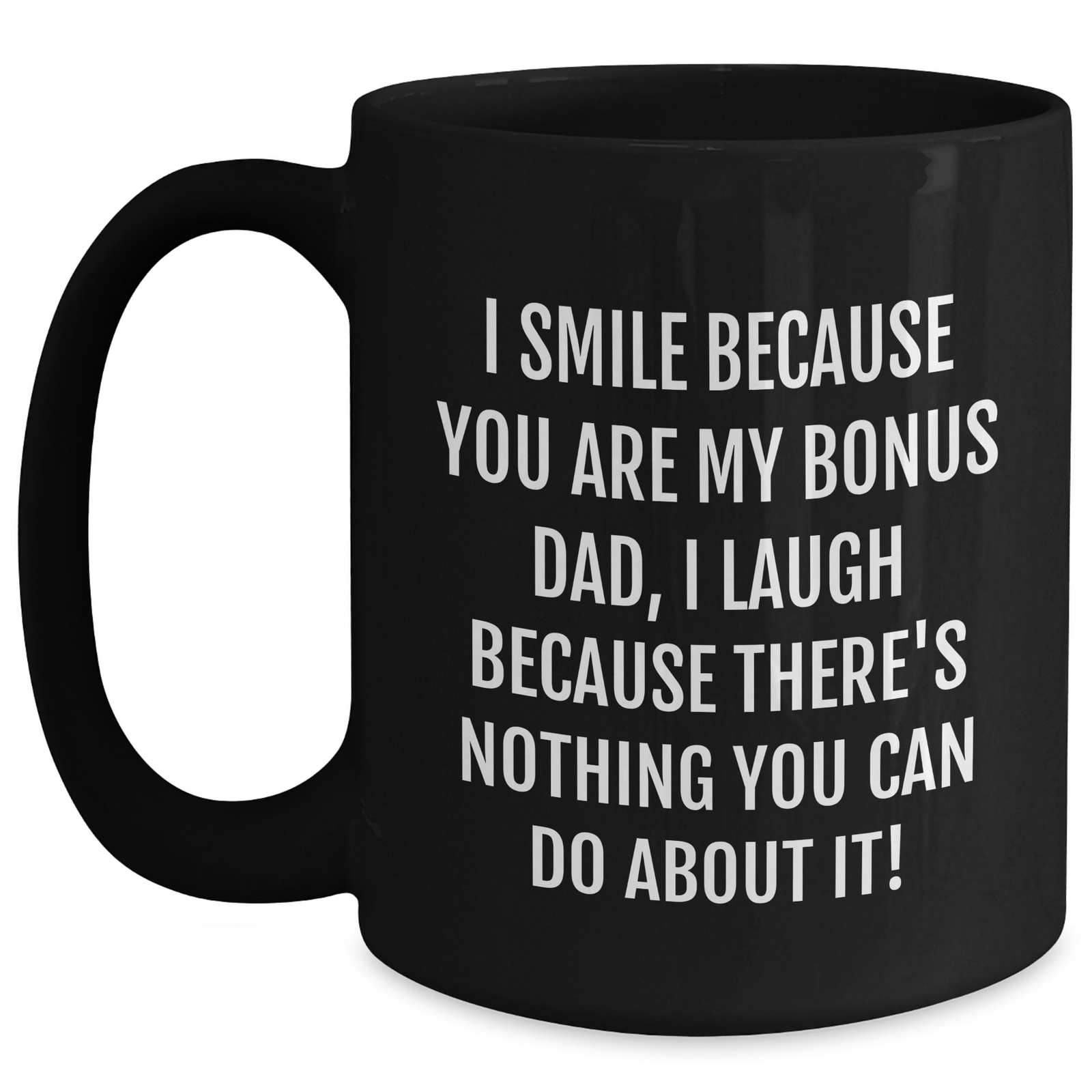 Funny Bonus Dad Gifts from Men to Bonus Dad, Black Coffee Mug for Father's Day - Main