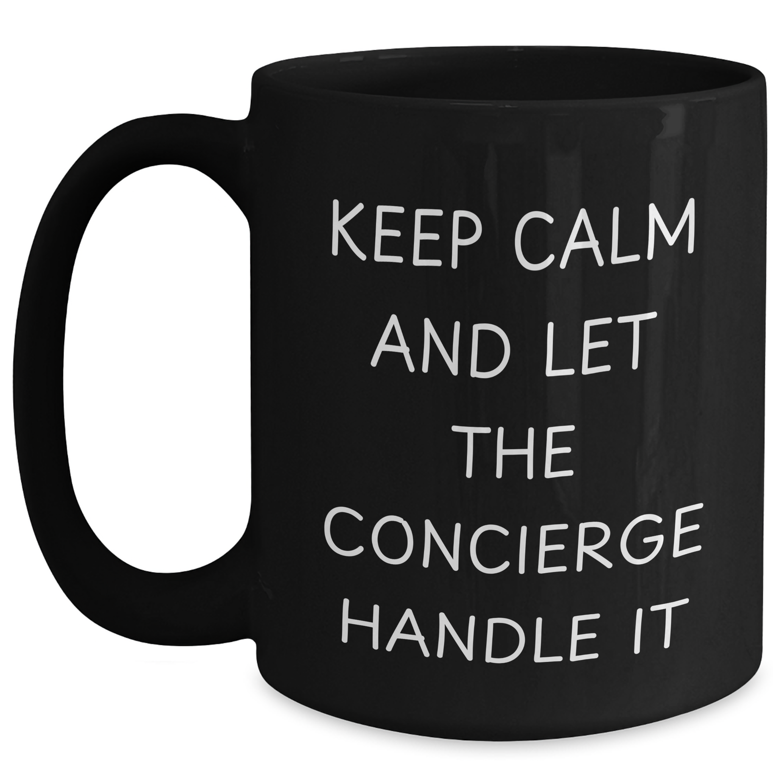 Concierge Gifts: Keep Calm And Let The Concierge Handle It, Funny Black Coffee Mug for Men, Unique Gifts from Friends to Family - Main
