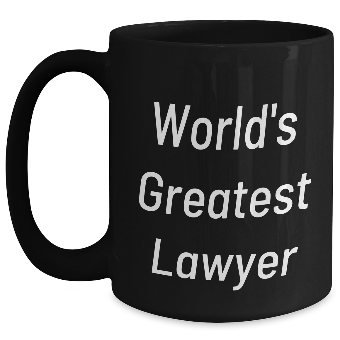 Funny 'World's Greatest Lawyer' Black Coffee Mug, Unique Gifts from Friends for Lawyer on Mother's Day, 11oz or 15oz Ceramic Mug with Microwave and Dishwasher Safe - Main
