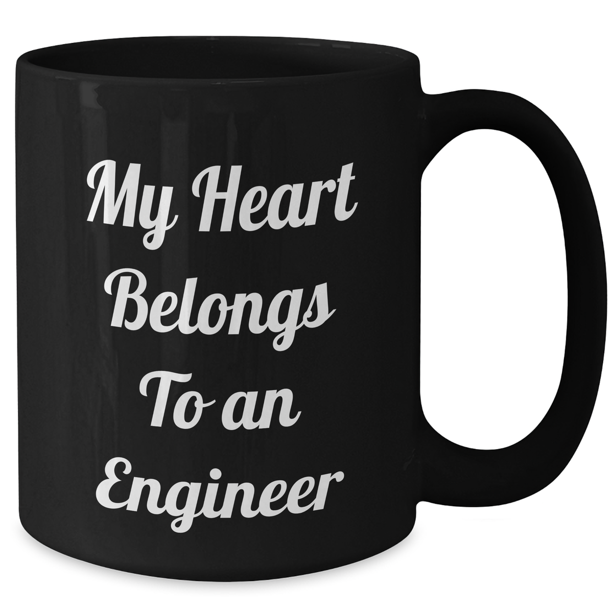 Funny Engineer Gifts, My Heart Belongs To An Engineer Black Coffee Mug, Unique Father's Day Unique Gifts for Men from Family - Additional