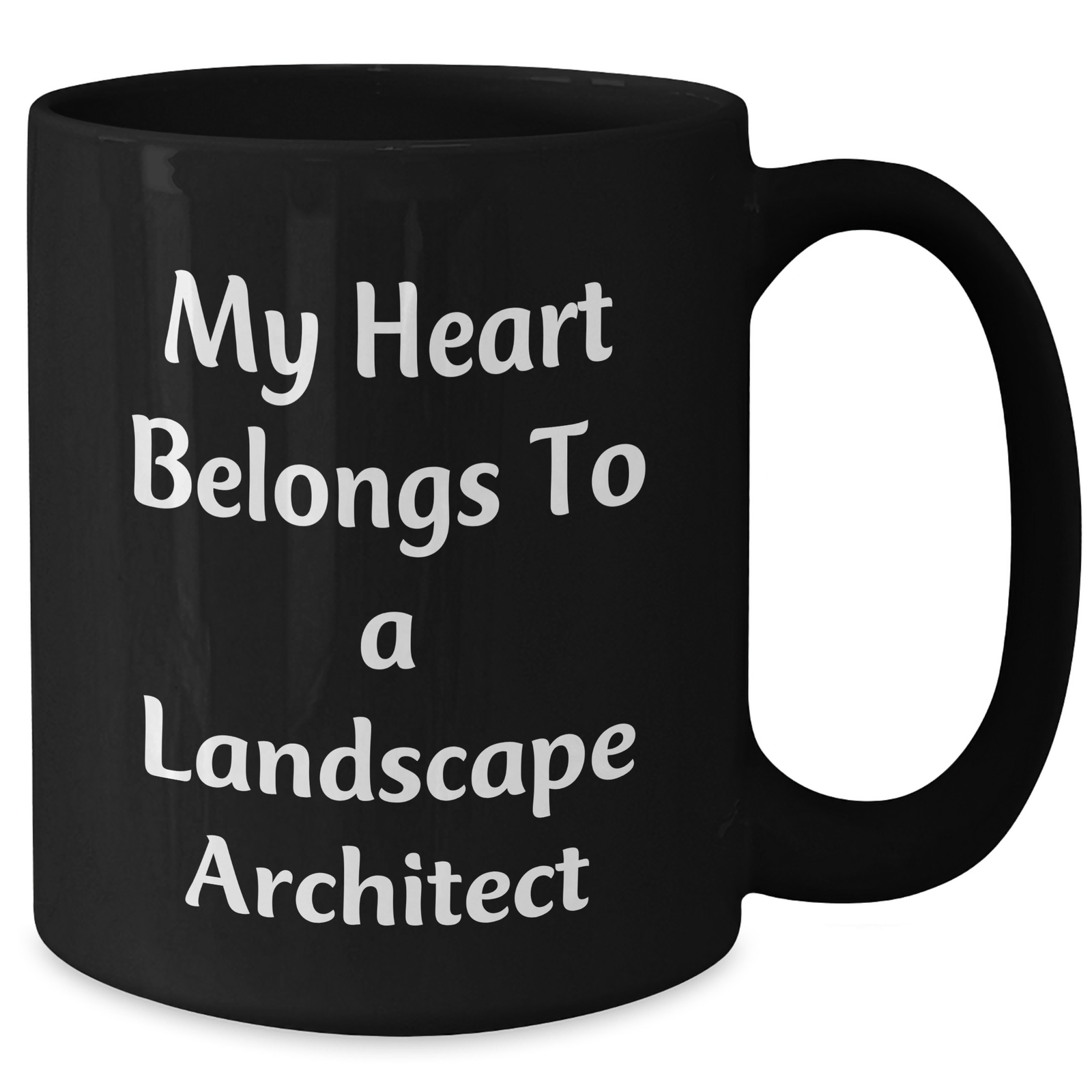 Funny Landscape Architect Gifts - My Heart Belongs To A Landscape Architect, Unique Black Coffee Mug for Dad, Father's Day Unique Gifts from Men to Landscape Architect - Additional