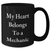 Funny Mechanic Gifts - 'My Heart Belongs To A Mechanic' Black Coffee Mug for Men, Unique Father's Day Unique Gifts from Family, Friends, or Coworkers - Additional