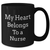 Funny Nurse Gifts, My Heart Belongs To A Nurse Black Coffee Mug, Father's Day Unique Gifts from Men to Nurse - Additional