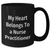 Funny Nurse Practitioner Gifts - My Heart Belongs To A Nurse Practitioner Black Coffee Mug, Gifts from Men to Nurse Practitioner, Father's Day Unique Gifts - Additional