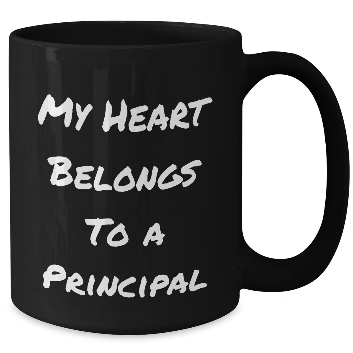 Funny Principal Gifts for Him from Family - My Heart Belongs To A Principal Black Coffee Mug for Father's Day - Additional