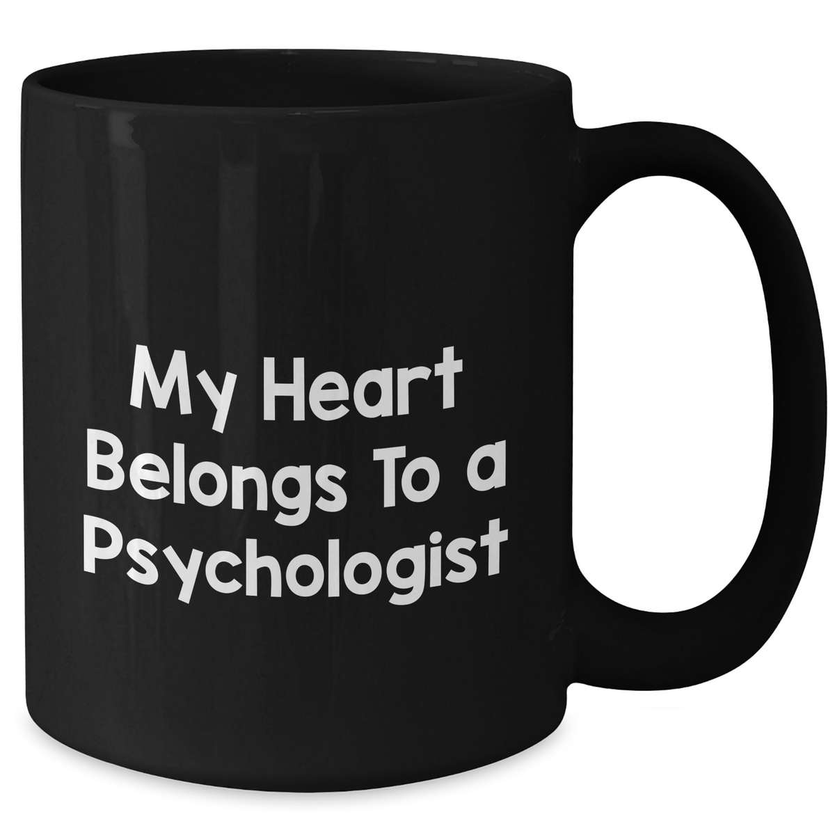 Funny Psychologist Gifts, 'My Heart Belongs To A Psychologist' Black Coffee Mug, Father's Day Unique Gifts from Men to Psychologists - Additional