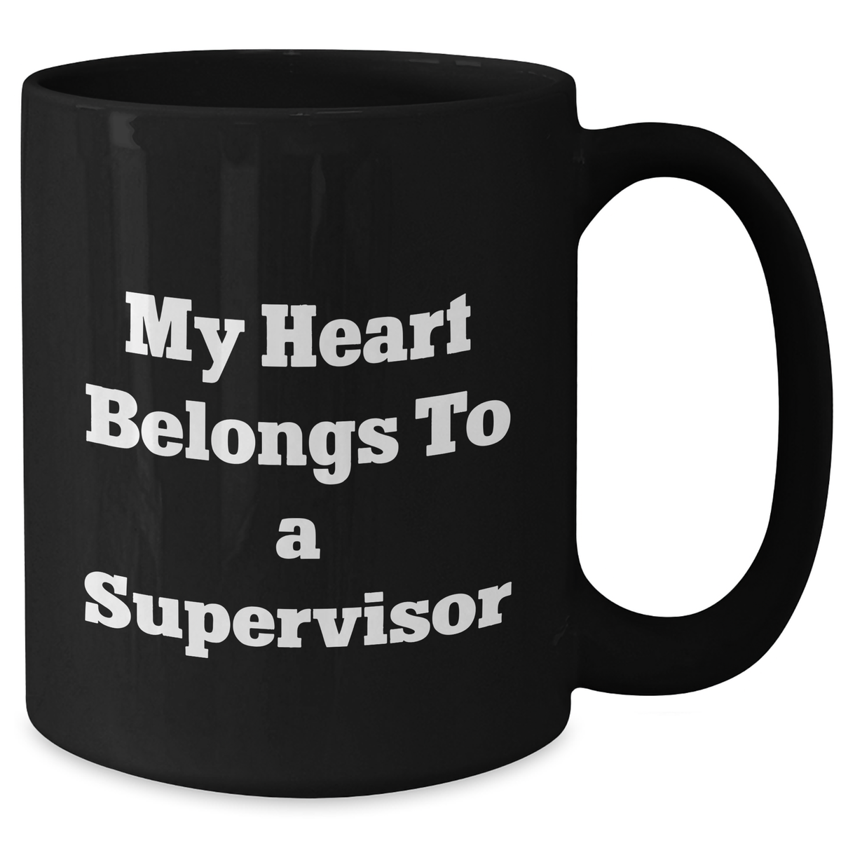 Funny Supervisor Gifts, My Heart Belongs To A Supervisor Black Coffee Mug, Unique Father's Day Unique Gifts from Friends, Coworkers, Family - Additional