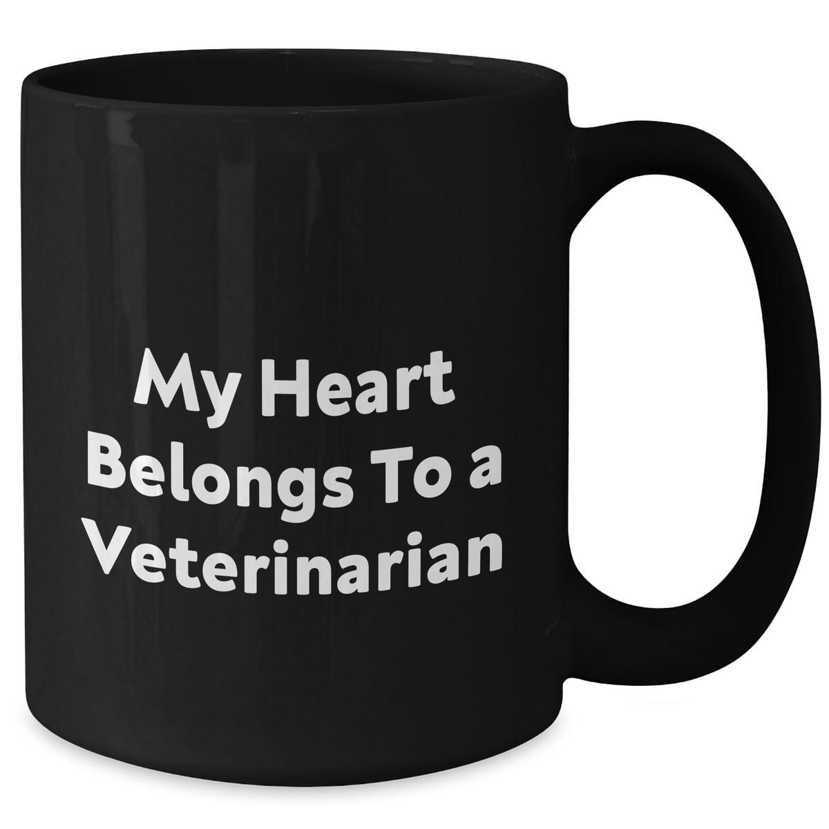 Funny Veterinarian Black Coffee Mug, Gifts from Friends, Family, or Coworkers for Father's Day, 'My Heart Belongs To A Veterinarian' - Additional